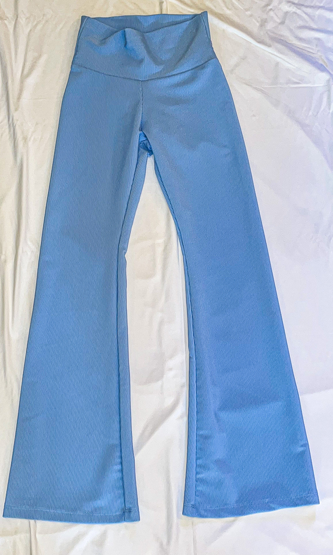 Flare Ribbed Pants Baby Blue