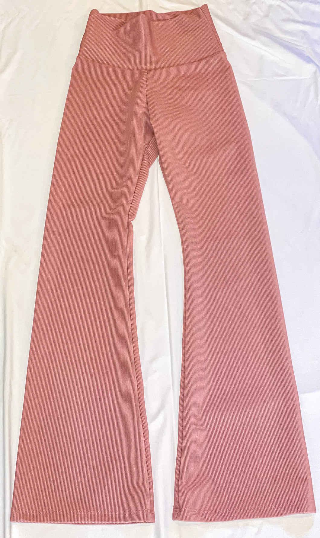 Flare Ribbed  Pants Dusty Rose